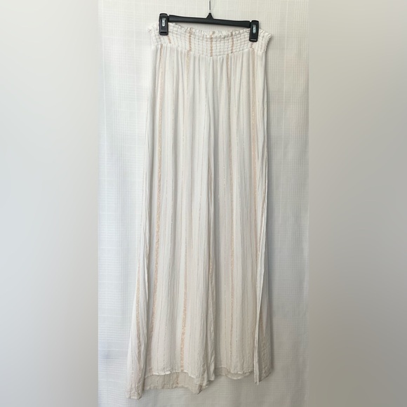 Ramy Brook Other - Ramy Brook White cover up pants with Gold Threading